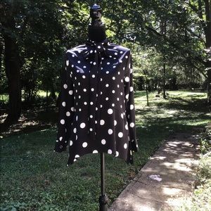 H&M polka dot blouse with bow